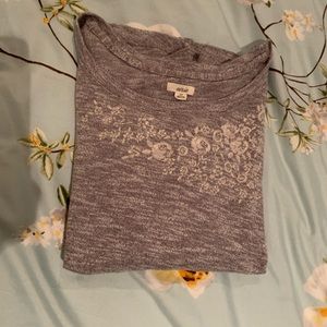 Aerie Soft Grey Long sleeve with Embroidery Size S
